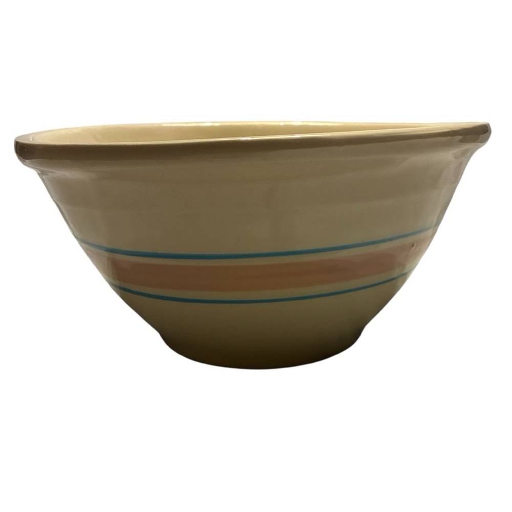 McCoy #10 Ovenware USA Striped Ceramic Bowl Perfect Mixing/Decorative  Pink/Blue